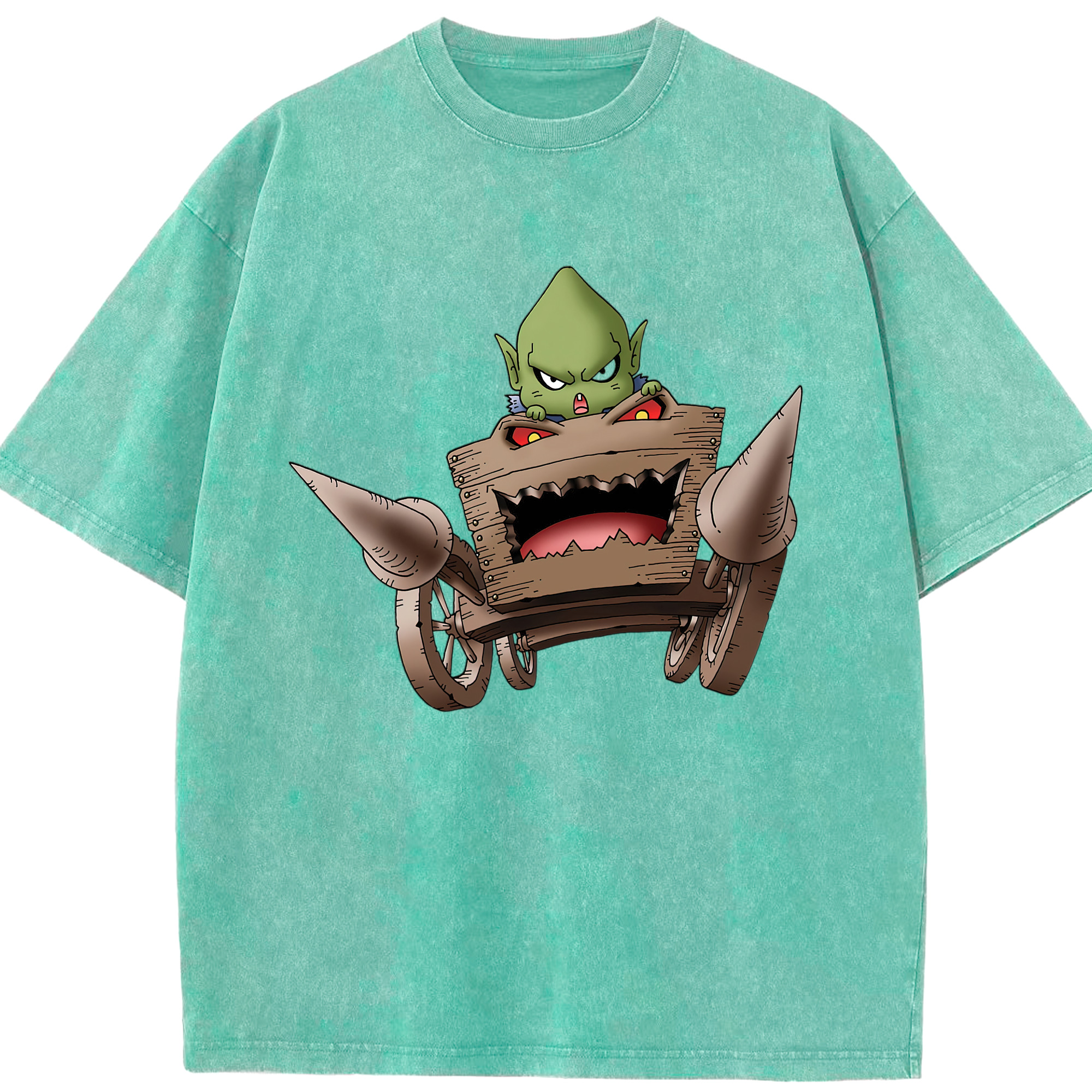 （画像用） ドラゴンクエスト Doragon Kuesuto Dragon Quest 綿100% ヴィンテージ風 半袖Tシャツ（フロントプリント）